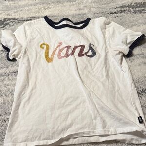 Vans Kids White Tee with Multicolor Logo